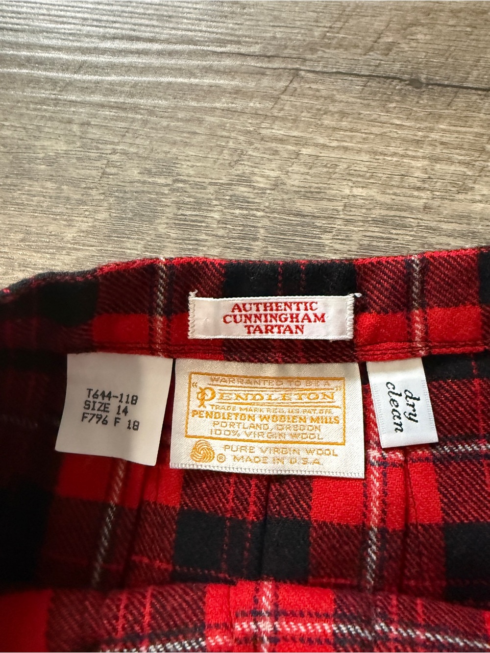 Pendleton Red and Black Plaid Pleated Skater Skirt - Picture 3 of 5